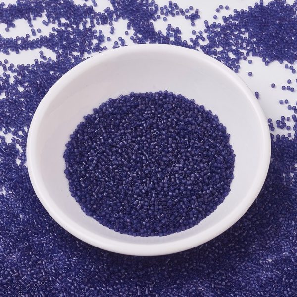 X SEED J020 DB0785 MIYUKI DB0785 Delica Beads 11/0 - Dyed Semi-Frosted Transparent Cobalt, 50g/bag