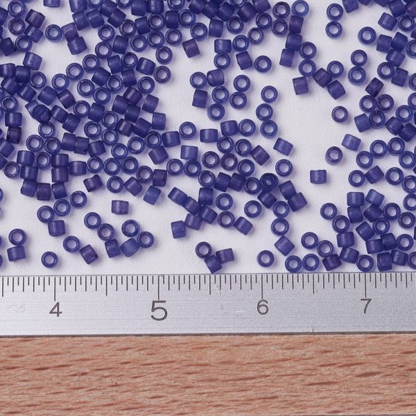 X SEED J020 DB0785 2 MIYUKI DB0785 Delica Beads 11/0 - Dyed Semi-Frosted Transparent Cobalt, 10g/tube