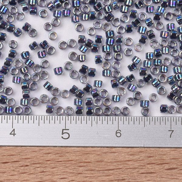 SEED JP0008 DB0086 2 1 MIYUKI 11-19 Round Rocailles Beads 11/0, RR19 Transparent Silverlined Sapphire, 10g/tube