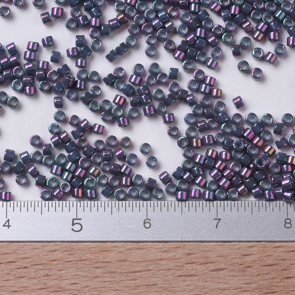 SEED JP0008 DB0134 2 MIYUKI DB0134 Delica Beads 11/0 - Opaque Purple Gray Rainbow Luster, 50g/bag