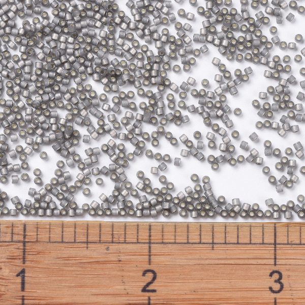 SEED JP0008 DB0631 2 MIYUKI DB0631 Delica Beads 11/0 - Dyed Rustic Gray Silver Lined Alabaster, 10g/tube