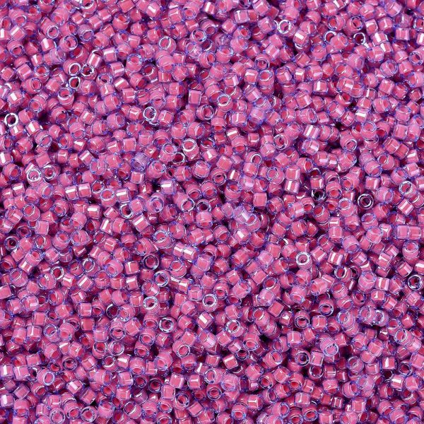 SEED JP0008 DB2048 1 MIYUKI DB2048 Delica Beads 11/0 - Transparent Glow in the Dark Pink Taffy, 50g/bag