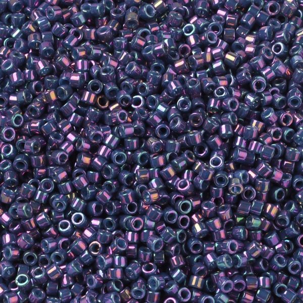 SEED JP0008 DBS0134 1 MIYUKI DBS0134 Delica Beads 15/0 - Opaque Purple Gray Rainbow Luster, 10g/bag