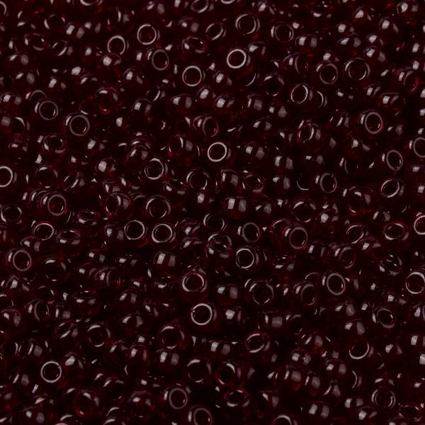 SEED JP0009 RR0141D 1 MIYUKI 8-141D Round Rocailles Beads 8/0, RR141D Transparent Dark Ruby, 50g/bag