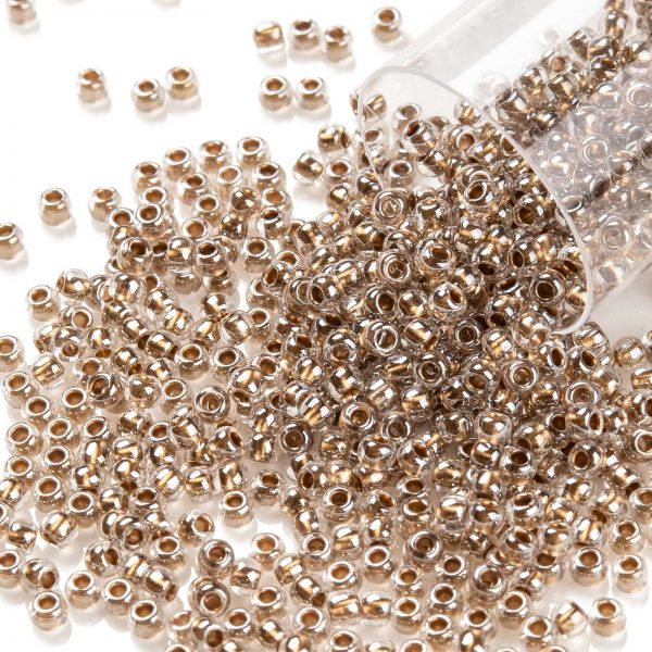 SEED JPTR11 0989210901S 27 24 TOHO #989 11/0 Gilt Lined Crystal Round Seed Beads, 10g/tube