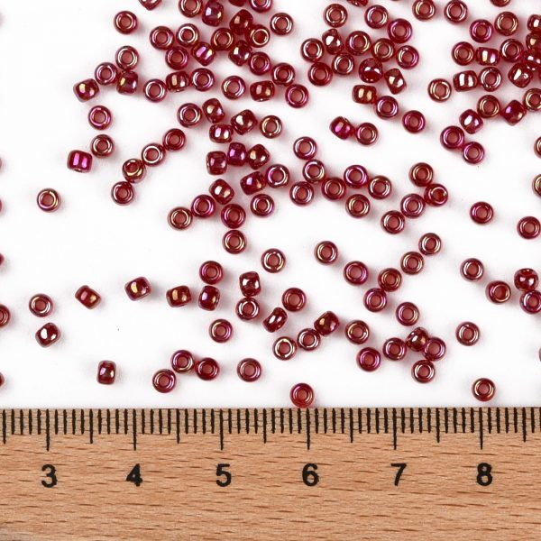 SEED TR08 0165C 3 TOHO #165C 8/0 Transparent AB Ruby Round Seed Beads, 10g/bag