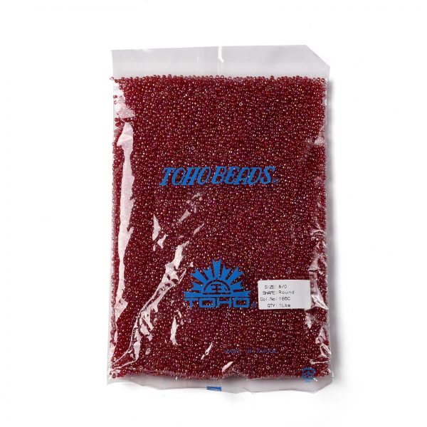 SEED TR08 0165C 4 TOHO #165C 8/0 Transparent AB Ruby Round Seed Beads, 450g/bag