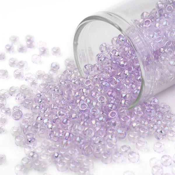 SEED TR08 0477 TOHO #477 8/0 Transparent Dyed AB Lavender Mist Round Seed Beads, 10g/bag