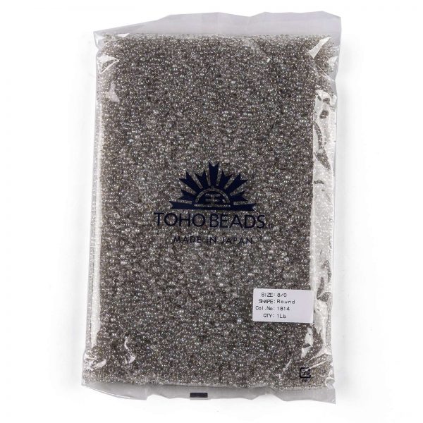 SEED TR08 1814 4 TOHO #1814 8/0 Transparent AB Ash Round Seed Beads, 450g/bag