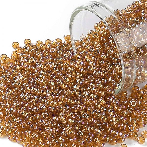 SEED TR11 0162C TOHO #162C 11/0 Transparent AB Topaz Round Seed Beads, 450g/bag