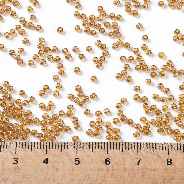 SEED TR11 0162C 3 TOHO #162C 11/0 Transparent AB Topaz Round Seed Beads, 10g/bag