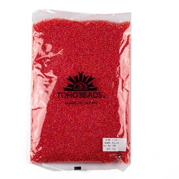 SEED TR11 0165 4 TOHO #165 11/0 Transparent AB Light Siam Ruby Round Seed Beads, 450g/bag