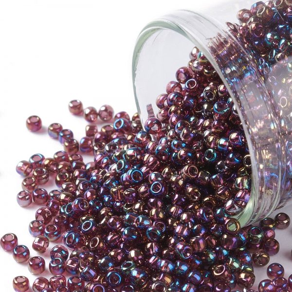 SEED TR11 0166C TOHO #166C 11/0 Transparent AB Amethyst Round Seed Beads, 450g/bag