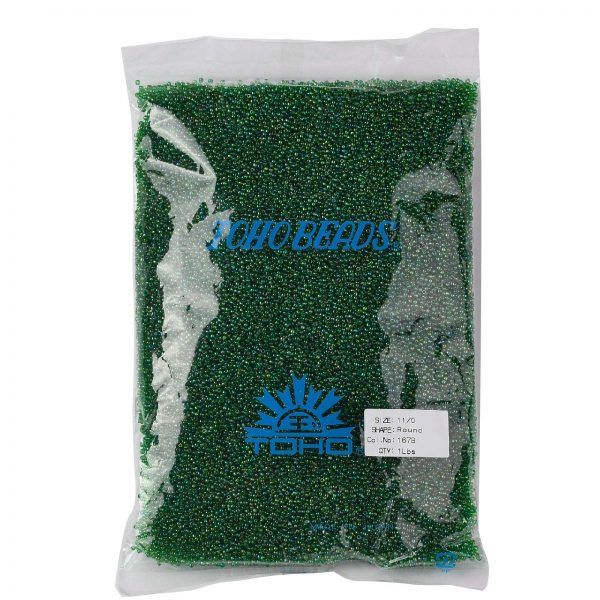 SEED TR11 0167B 4 TOHO #167B 11/0 Transparent AB Grass Green Round Seed Beads, 450g/bag