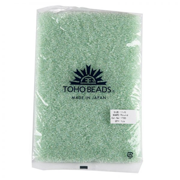 SEED TR11 0172D 4 TOHO #172D 11/0 Transparent AB Dyed Pastel Green Round Seed Beads, 450g/bag