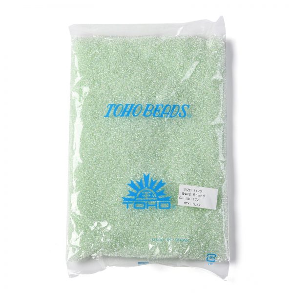 SEED TR11 0172 4 TOHO #172 11/0 Transparent AB Pale Green Round Seed Beads, 450g/bag