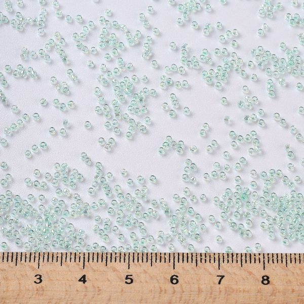 SEED TR15 0172D 3 TOHO #172D 15/0 Dyed Pastel Green Transparent Rainbow Round Seed Beads, 450g/bag