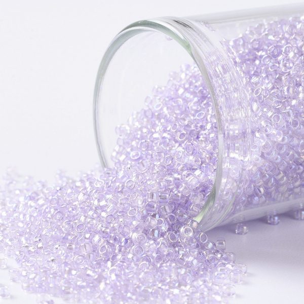SEED TR15 0477 TOHO #477 15/0 Transparent Dyed AB Lavender Mist Round Seed Beads, 10g/bag