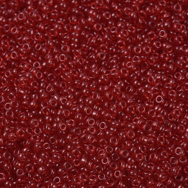 X SEED G007 RR0141 1 MIYUKI 11-141 Round Rocailles Beads 11/0, RR141 Transparent Ruby, 50g/bag