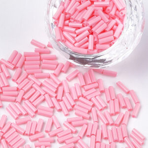 Pink Bugle Beads