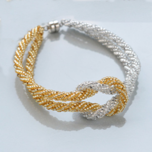 MIYUKI Bicolor Spiral Herringbone Bracelet