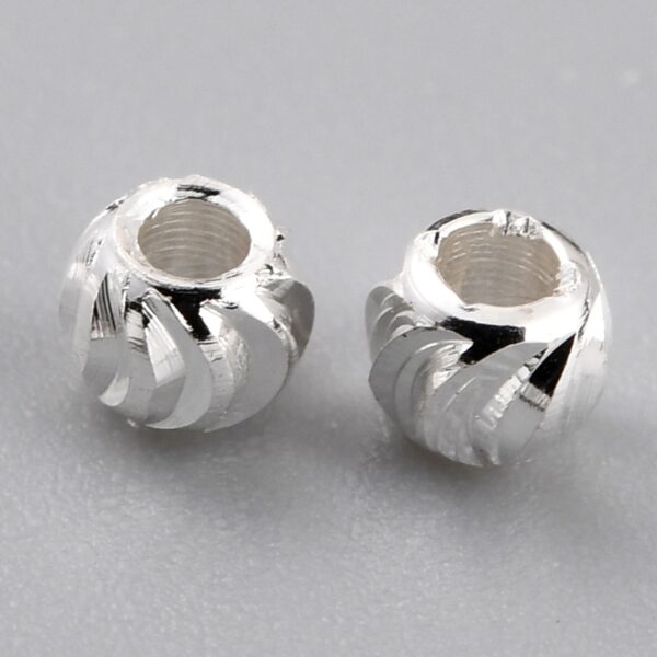 925 Sterling Silver Corrugated Beads
