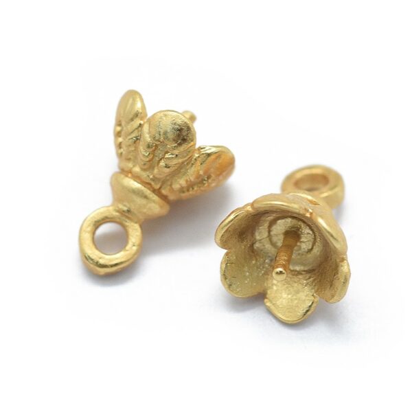 KK F800 69G 1 Minebeads Golden Brasss Flower Cup Pendants for DIY Jewelry Making, about 20pcs/bag