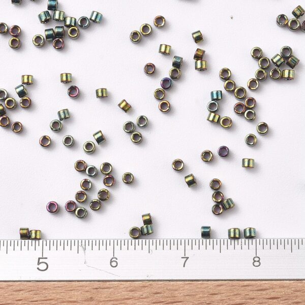 SEED JP0008 DB0024 2 MIYUKI DB0024 Delica Beads 11/0 - Opaque Metallic Olive Green Iris, 50g/bag