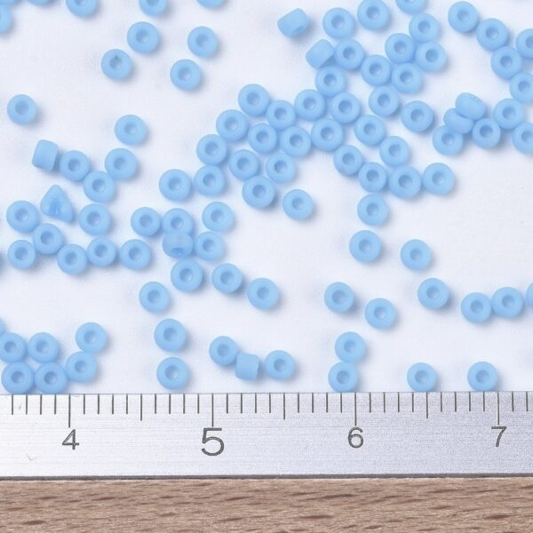 SEED JP0008 RR0413F 2 MIYUKI 11-413F Round Rocailles Beads 11/0, RR413F Matte Opaque Turquoise Blue, 10g/tube