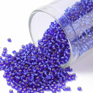 TOHO 28F Silver Lined BLUE Beads